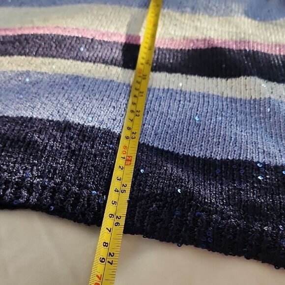 Alfred Dunner Striped Sequin Sweater knitted women size 1X Casual Sophisticated - Picture 8 of 11